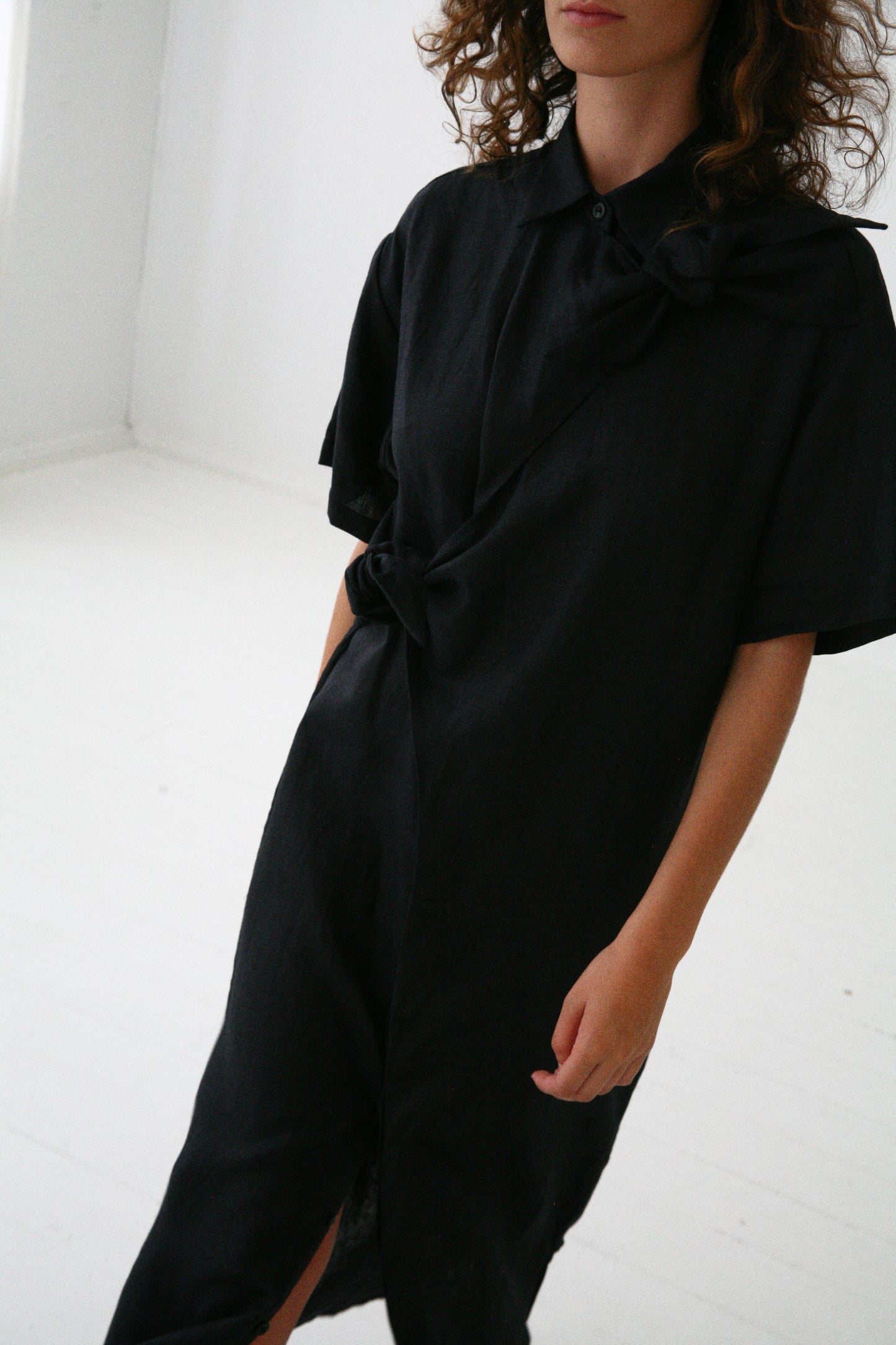 Greer Shirt Dress - Black