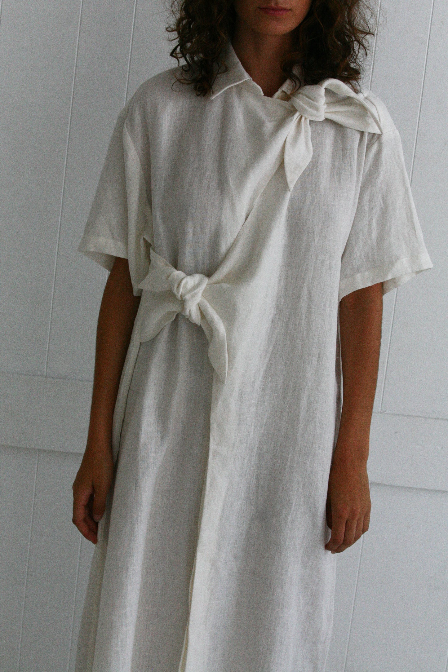 Greer Shirt Dress - Ivory