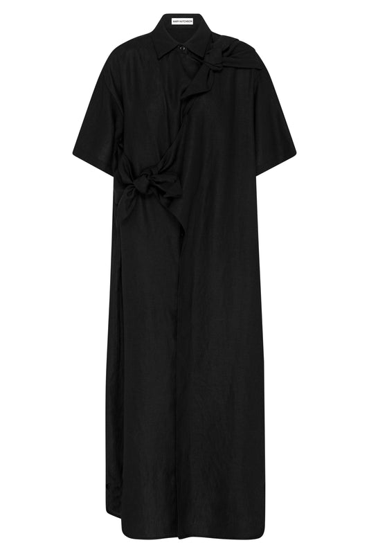 Greer Shirt Dress - Black